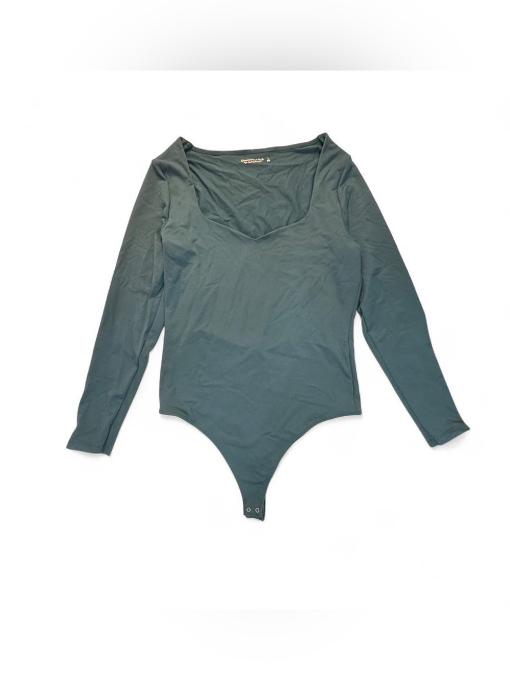 Abercrombie & Fitch Teal Long Sleeve Bodysuit Women's Large Chic Minimalist